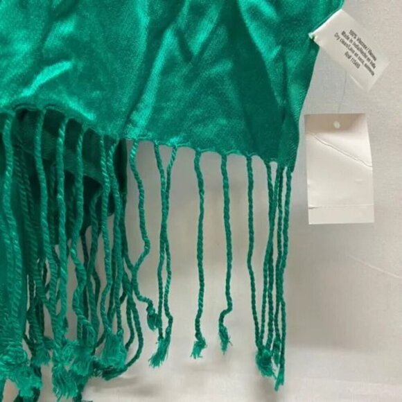 Pashmina Scarf Wrap Shawl One Size Precious Emerald Green Multi Style Wear NWT - Picture 4 of 6